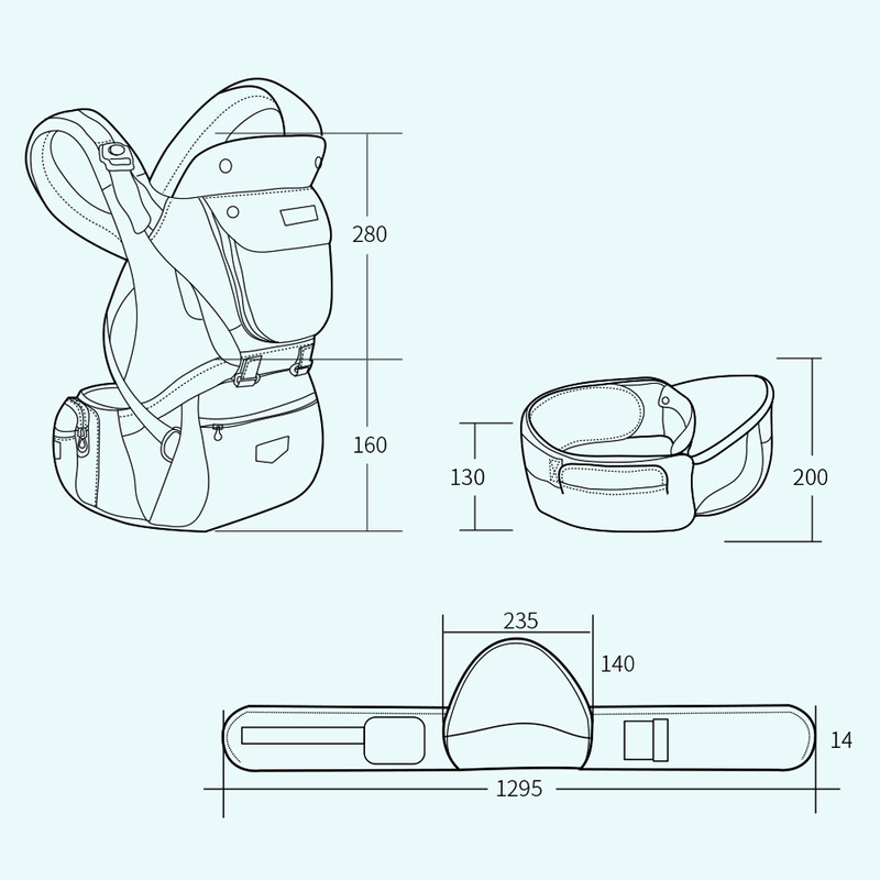Sunveno Kangaroo Style Ergonomic Baby Carrier, Grey