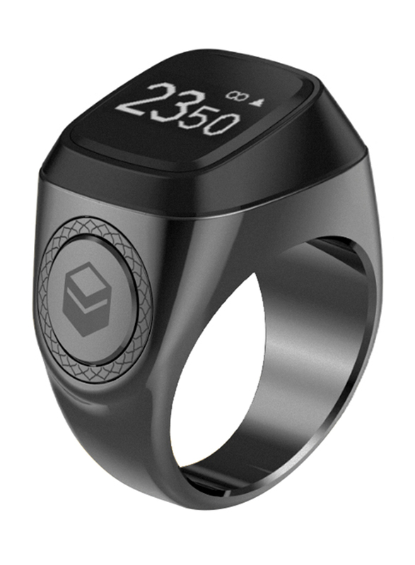 

iQibla Stainless Steel Tasbih Zikr Smart Ring Unisex, 20mm, Space Grey