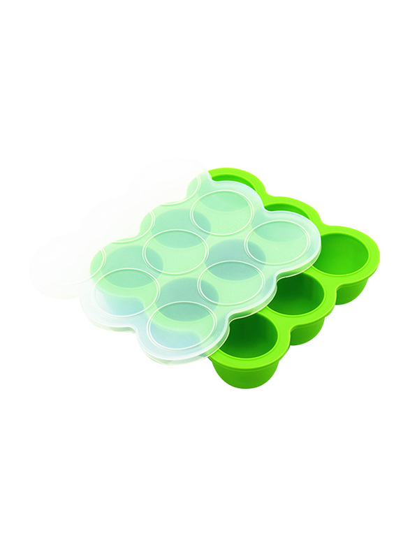 Eazy Kids Baby Food Silicone 9 Compartments Freezer Tray, Green