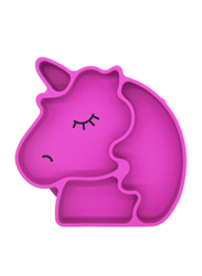 Eazy Kids Silicone Suction Plate, Unicorn, Pink