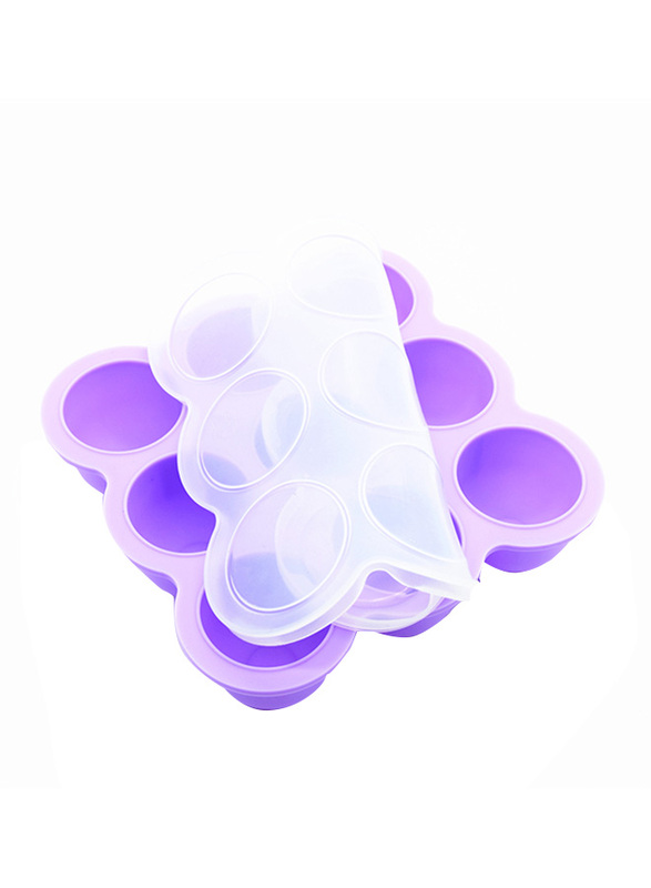 Eazy Kids Baby Food Silicone 9 Compartments Freezer Tray, Purple