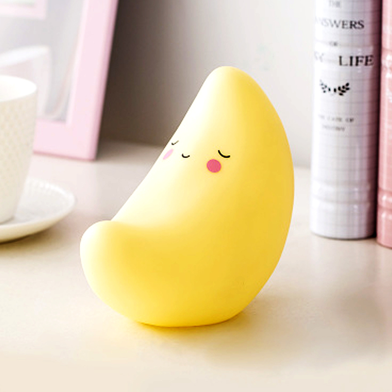 Eazy Kids Moon Shape Lamp Light, Yellow