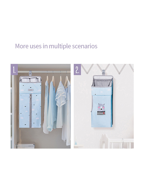 Sunveno Baby Bedside Portable Crib Organizer, Blue