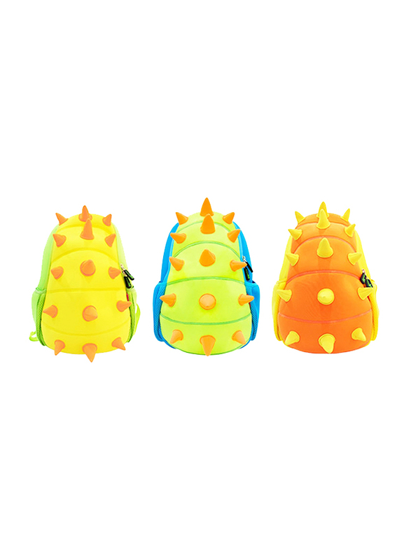 Nohoo Jungle Backpack Bag for Boys, Spiky Dinosaur, Orange/Yellow