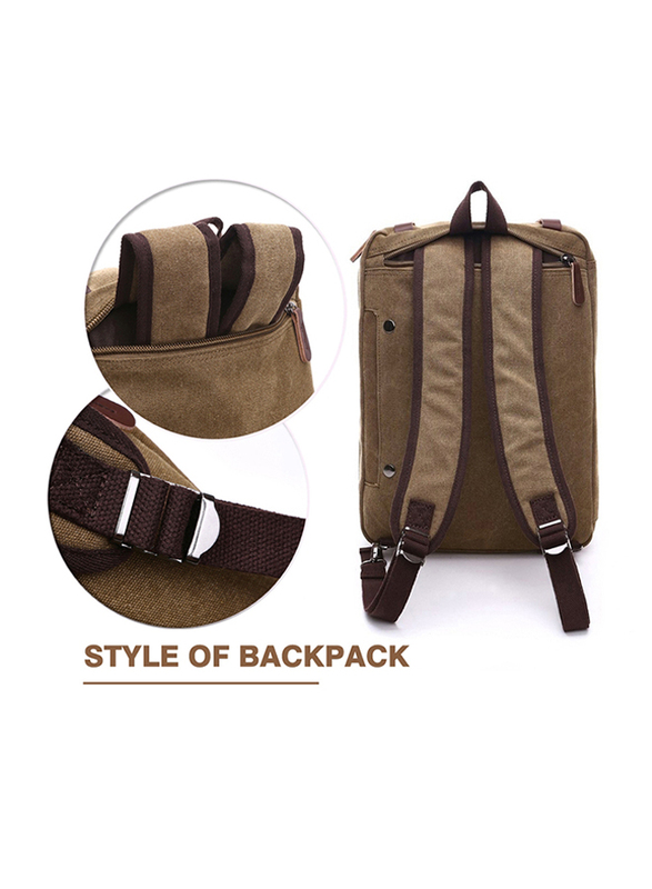 Sambox Convertible Travel Laptop Backpack Bag, Khaki