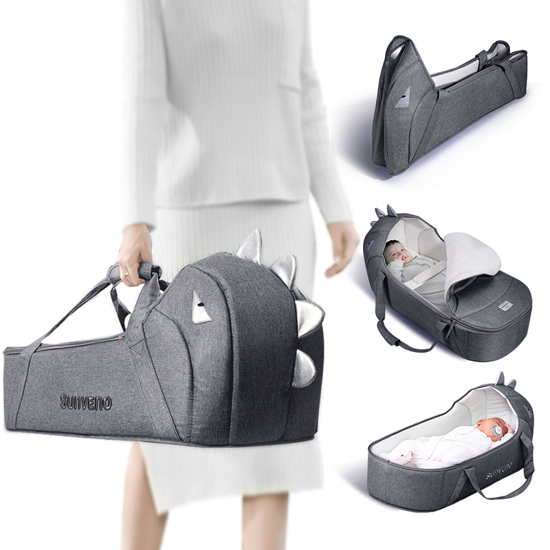 Sunveno Foldable Travel Baby Carry Cot, Grey