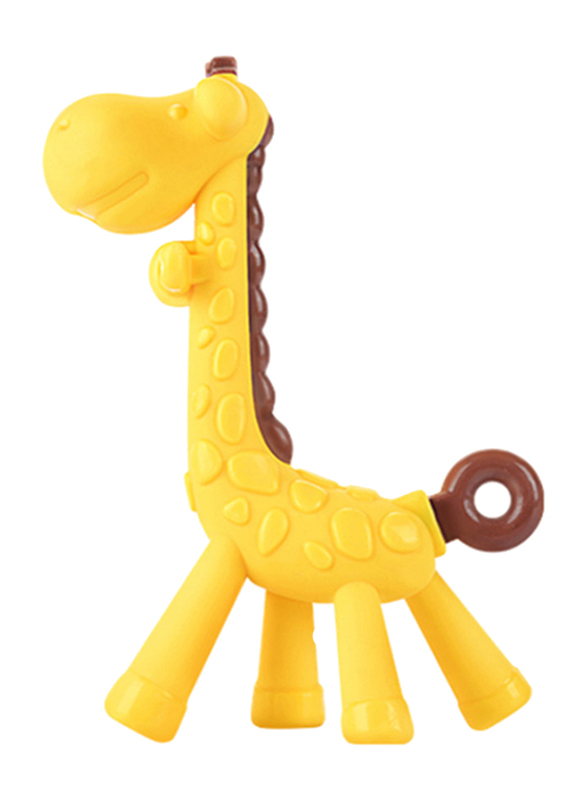 Eazy Kids Giraffe Silicone Teether, Yellow