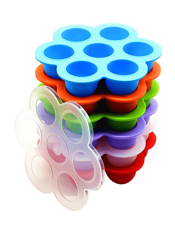 Eazy Kids Baby Food Silicone 7 Compartments Freezer Tray, Purple