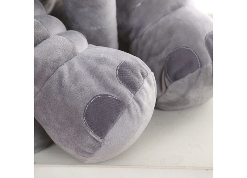 Eazy Kids Plush Elephant Shape Pillow, Medium, Grey