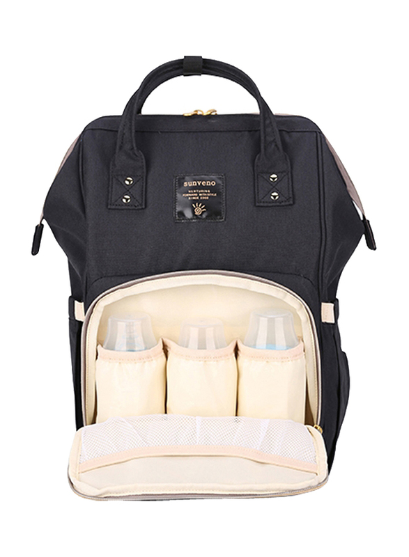 Teknum 3-in-1 Pram Stroller with Sunveno Black Diaper Bag and Hooks, Khaki
