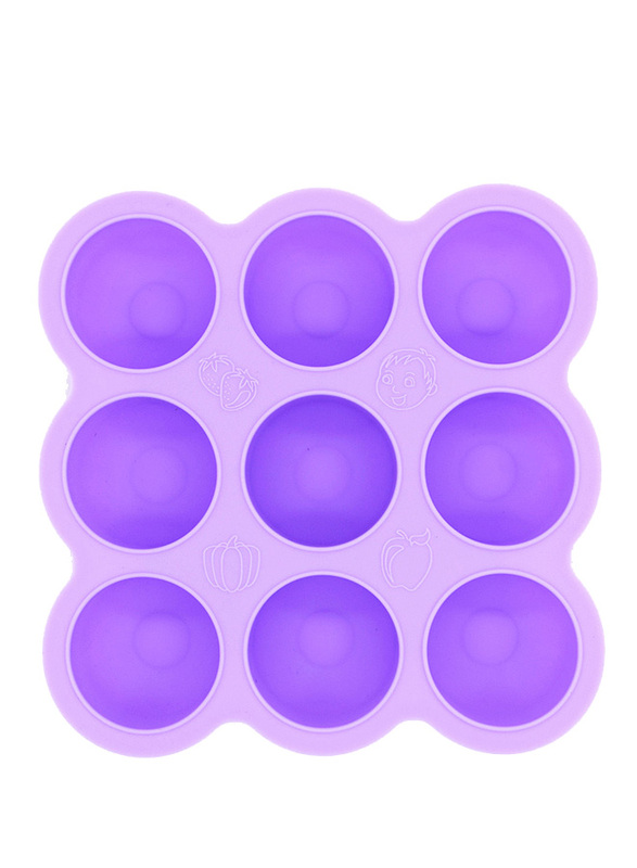 Eazy Kids Baby Food Silicone 9 Compartments Freezer Tray, Purple