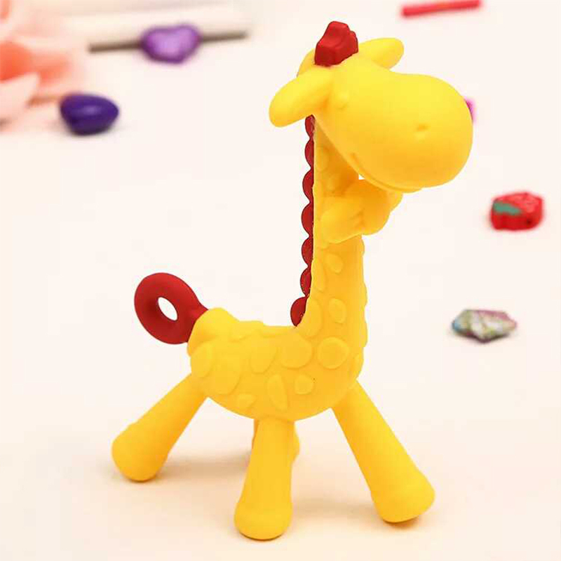 Eazy Kids Giraffe Silicone Teether, Yellow