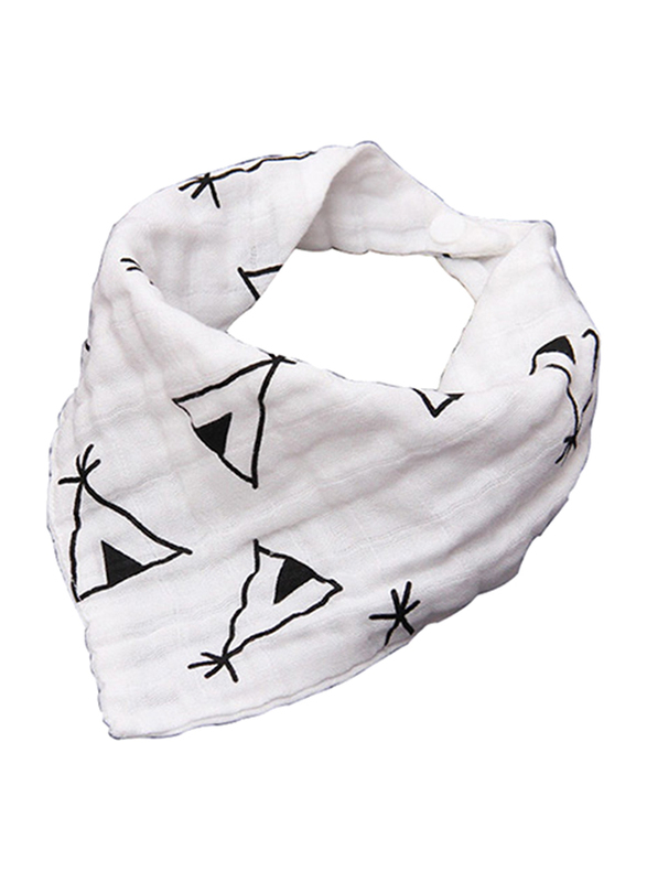 Eazy Kids 3-pieces Muslin Bandana Bibs, Black/White