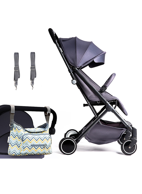 Teknum Travel Lite Stroller, SLD with Sunveno Baby Stroller Organizer/Bag, Dark Grey