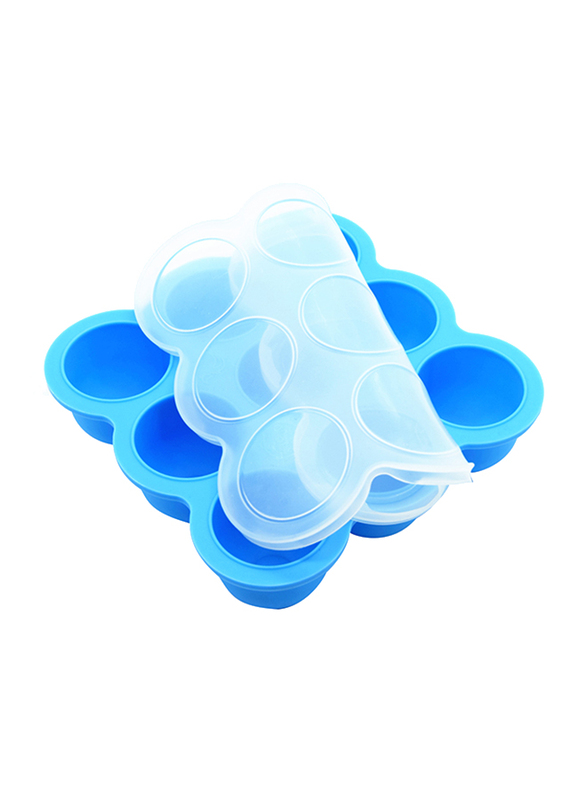 Eazy Kids Baby Food Silicone 9 Compartments Freezer Tray, Blue