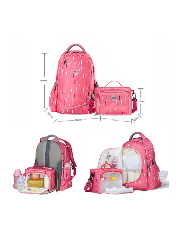 Teknum Travel Lite Stroller, SLD with Sunveno 2-in-1 Diaper Pink Bags and Sunveno Rotating Stroller Hook, Dark Grey