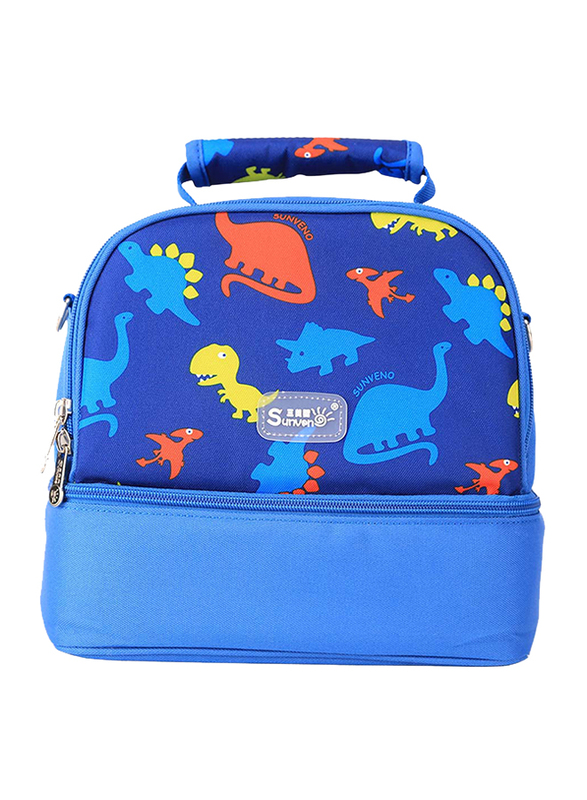 

Sunveno Insulated Bottle and Lunch Bag for Kids, Dinosaur, Blue