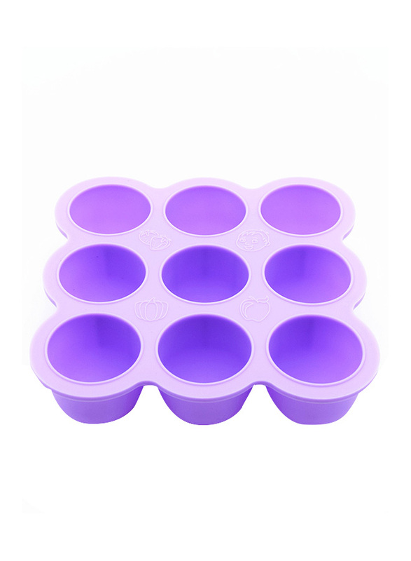 Eazy Kids Baby Food Silicone 9 Compartments Freezer Tray, Purple