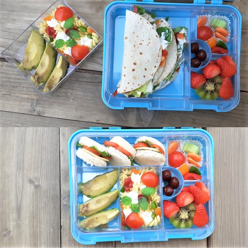 Nohoo Tote Bag and Lunch Box School Set, Dinosaur Bento, Blue