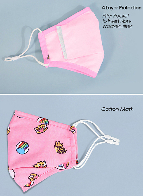 Nohoo Unicorn Kids Reusable Face Mask, Pink, One Size