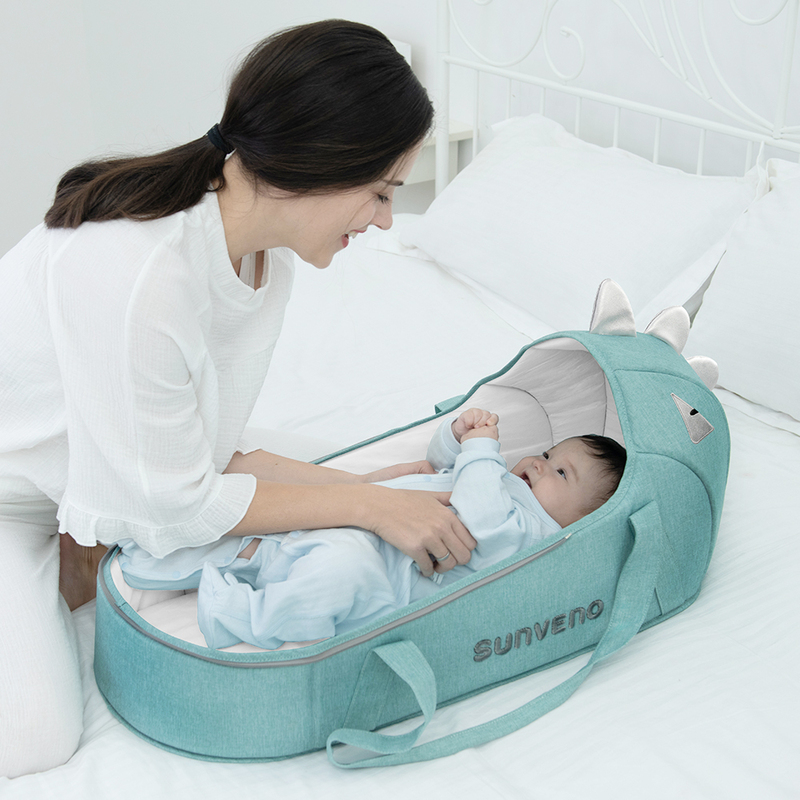 Sunveno Foldable Travel Baby Carry Cot, Green