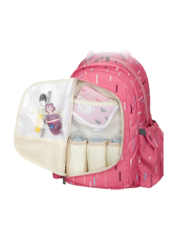 Sunveno 2-in-1 Diaper Backpack Bags, Pink