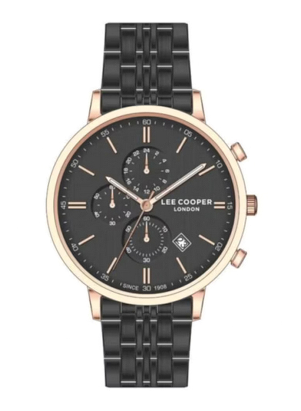 

Lee Cooper Analog Watch for Men with Leather Band, Water Resistant & Chronograph, LC07314.450, Black
