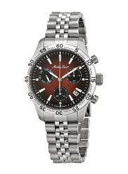 Mathey-Tissot Analog Watch for Men Stainless Steel Band, Water Resistant and Chronograph, H1822CHAR, Silver-Red