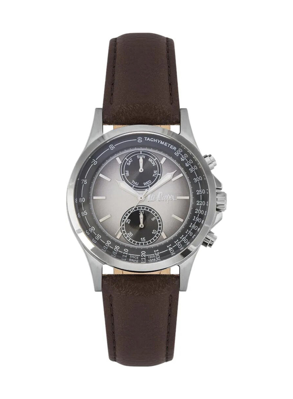 

Lee Cooper Analog Watch for Men with Leather Band, Water Resistant & Chronograph, LC06923.364, Brown-Grey