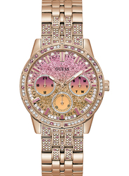 Guess Cascade Analog Watch for Women with Stainless Steel Band, Water Resistant, GW0365L3, Rose Gold-Multicolour