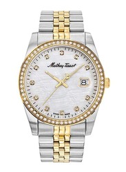 Mathey-Tissot Couple Mathy IV Analog Wrist Watch Unisex with Stainless Steel Band, Water Resistant, 2 Pieces, H709BQI & D709BQI, Multicolour-White