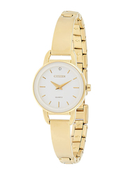 Citizen Analog Watch for Women with Stainless Steel Band, Water Resistant & Chronograph, EZ6372-51A, Multicolour-White