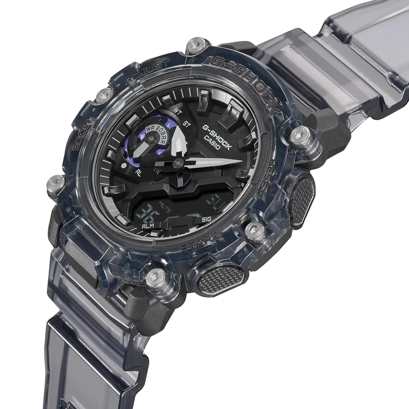 

Casio G-Shock Analog + Digital Watch for Men with Resin Band, Water Resistant and Chronograph, GA-2200SKL-8ADR, Red-Black