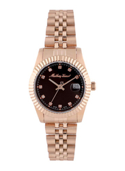 Mathey-Tissot Analog Watch for Women with Stainless Steel Band, Water Resistant & Chronograph, D810PRM, Pink-Black