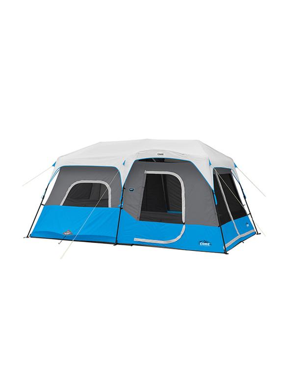 

Core Equipment 9 Person Lighted Instant Cabin Tent, 14 Feet x 9 Feet, Grey/Blue