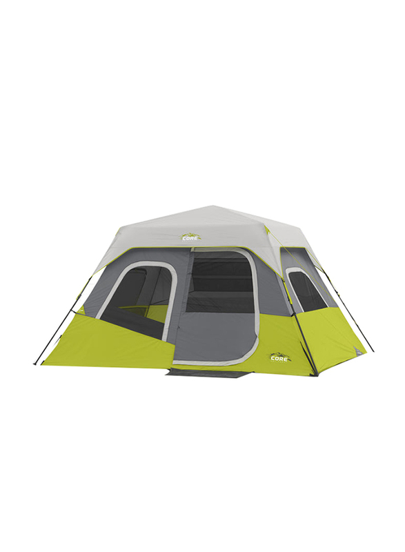 

Core Equipment 6 Person Instant Cabin Tent, 11 Feet x 9 Feet, Grey/Green