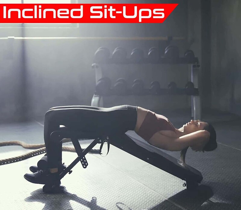 Sky Land Adjustable Workout Foldable Strength Training Bench for Home Gym-EM-1868, black