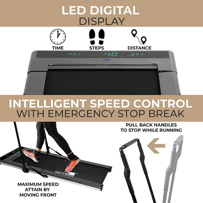 Sky Land Treadmill Mini Walker with Hydraulic for Home/Office, EM-1200S-G, Black/Grey