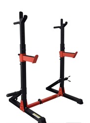 Sky Land Fitness Squat Rack Heavy Duty Adjustable Steel Barbell Rack Stand for Home Gym, GM-8139, Red/Black