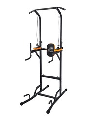 Sky Land Pro Home Workout Steel Power Multifunction Adjustable Height Dip Stand for Pull & Push Ups, Up to 130 Kgs, EM-1841, Black