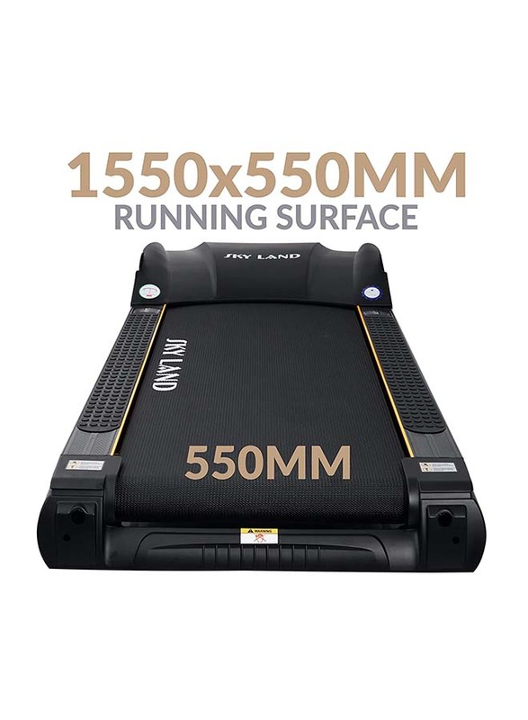 Sky Land 8 Hp Peak Ac Motor Commercial Treadmill with Auto Incline15%, EM-1250, Black/Grey