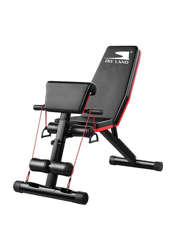 Sky Land Multi Function and Adjustable Weight Bench with An Extreme Elastic Rope for Home Gym Workout, EM-1857, Black