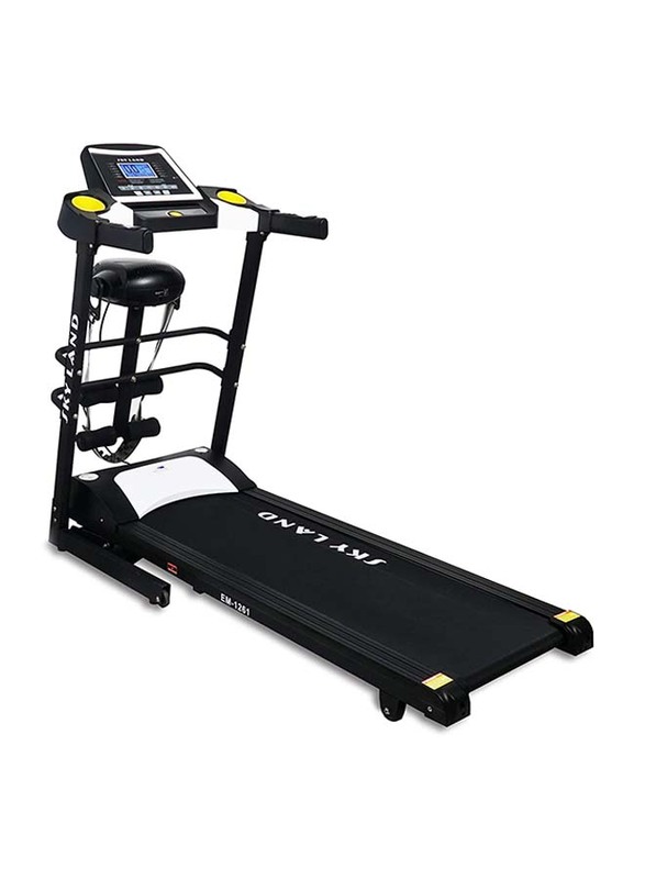 Sky Land 4Hp Peak Foldable Treadmill with Massager Powerful Cardio, Automatic Incline Up to 12%, EM-1261, Black