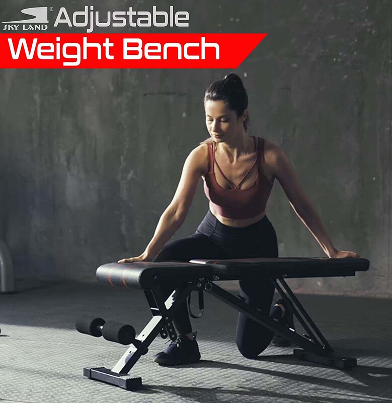 Sky Land Adjustable Workout Foldable Strength Training Bench for Home Gym-EM-1868, black