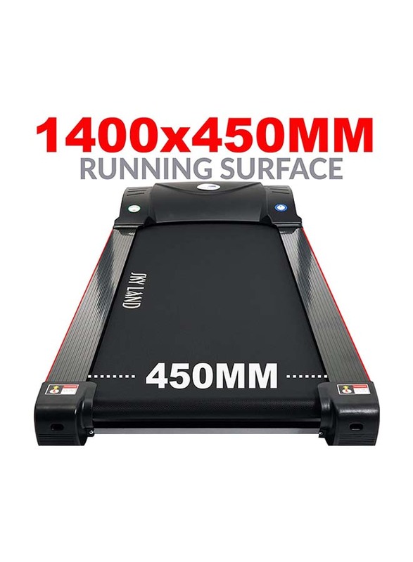 Sky Land Fitness Motor Power 5Hp Peak Treadmill with 3 Level Manual Incline and Bluetooth Speaker for Home, EM-1290, Black