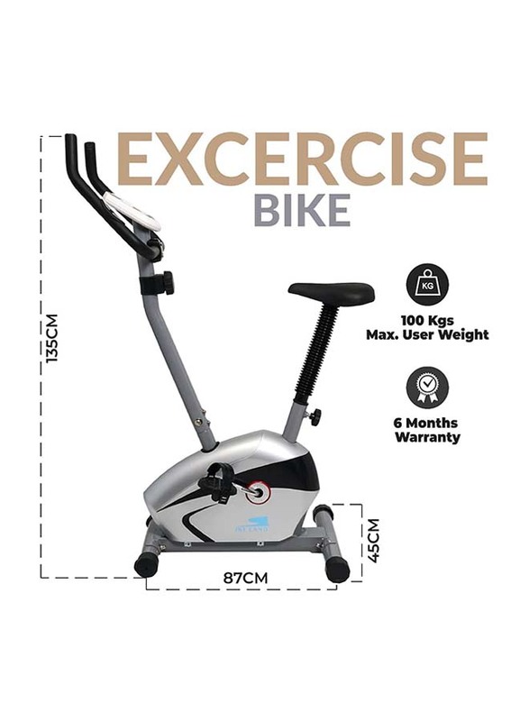 Sky Land Fitness Indoor Cycling Magnetic Exercise Bike with Digital Monitor & Resistance Control, EM-1527, Silver/Black