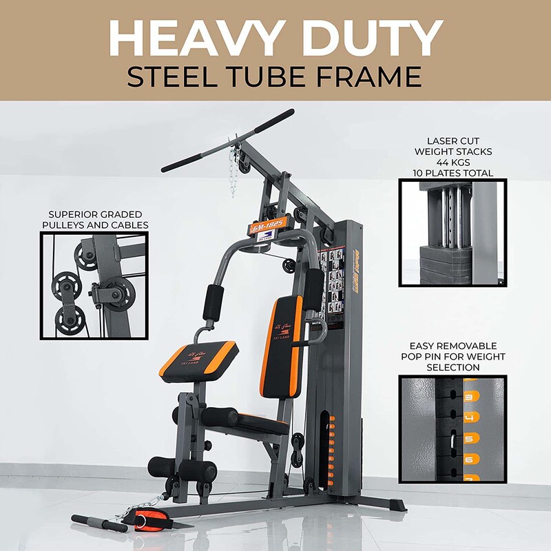 Sky Land Fitness One Gym Station Home Gym with 10 Weight Stacks & Heavy Duty Steel Frame, GM-1825, Black