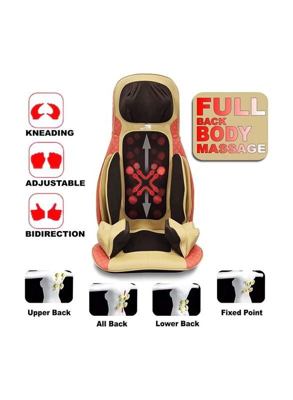 Sky Land Neck and Back Massager with Heat-Kneading Massage Chair, EM-5225, Beige/Black