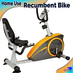 Sky Land Fitness Recumbent Exercise Bike with Digital Monitor for Indoor Cycling Exercise, EM-1536, Orange/Grey