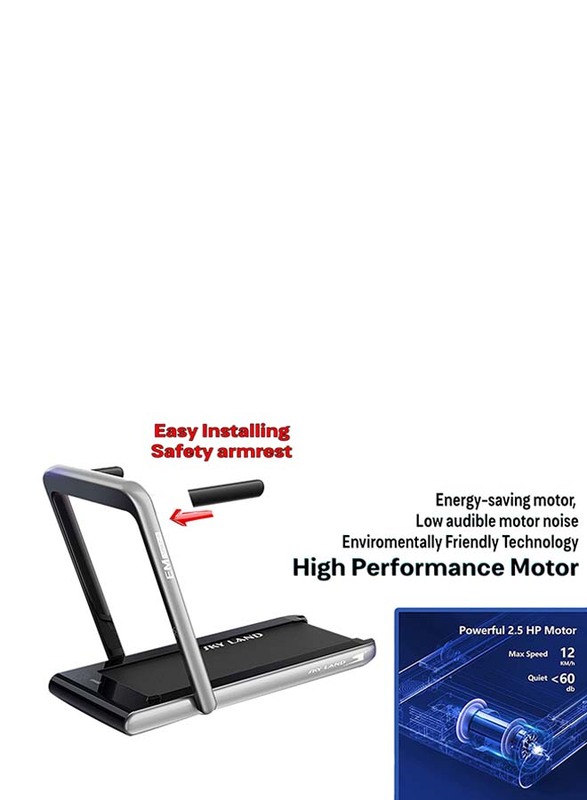 Sky Land 2-in-1 Walking Pad & Running Pad Treadmill Machine with Remote Control and Bluetooth Speaker, Motor 2.25 HP- 4 HP Peak, EM-1282-G, Black/Grey